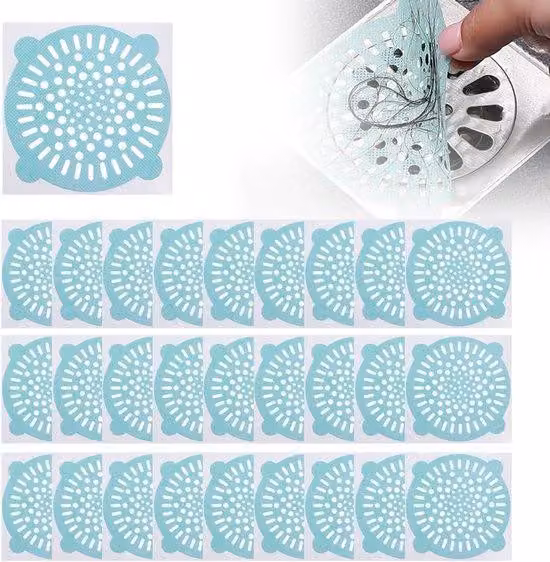 Filtri per lo scarico della vasca da bagno in plastica - 100 pezzi - Filtri per lo scarico per capelli e detriti - Griglie per lo scarico della doccia - Filtri per lo scarico della doccia in plastica - Filtri per lo scarico per capelli e detriti - Griglie