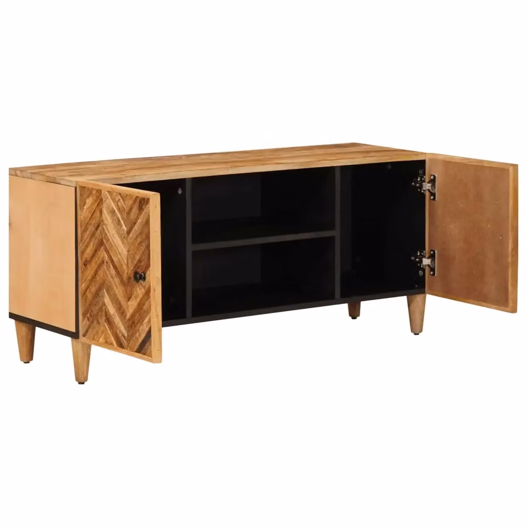Armadio da soggiorno moderno vidaXL in legno di mango marrone L: 105 cm, P: 33,5 cm, H: 46 cm – 2