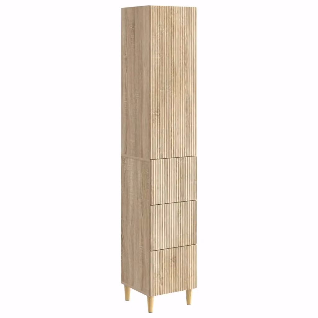 Set di 2 armadi moderni vidaXL in legno beige opaco con ante a battente, ripiani e cassetti interni, da appendere a parete – 2