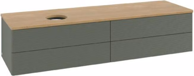 V&B Mobiletto con struttura frontale Antao 160x50cm, WBP hon. Oa, lea gre. m Lac