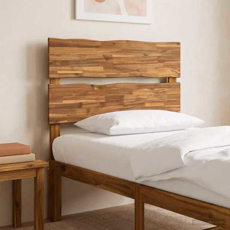 Testiera per letto vidaXL ROSTOCK in legno massello di acacia, colore naturale, L: 90 cm, H: 115 cm, P: 3,6 cm