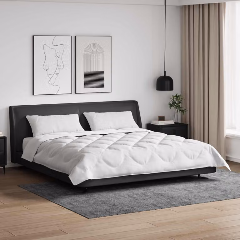 Set da letto vidaXL composto da piumone e 2 cuscini in microfibra, Bianco, L/P/H: 220 x 260 x 260 cm
