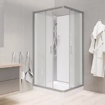 Mereo Box doccia - Box doccia 900x900 mm, senza tettoia, satinato/bianco/vetro Point CK34122KBW