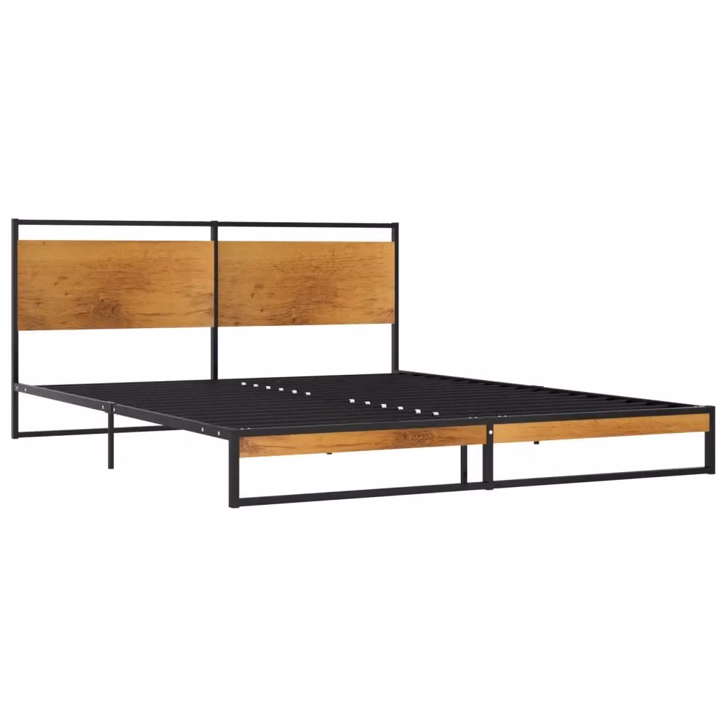 Letto matrimoniale Design In in metallo nero con doghe fisse L/P/H: 140 x 200 cm – 2