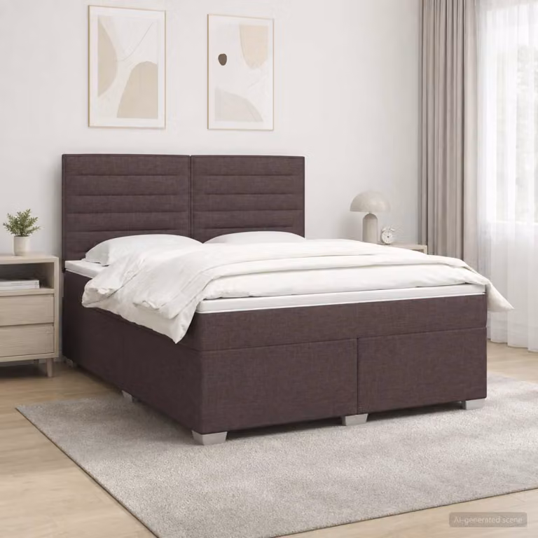Letto box spring vidaXL con materasso a molle insacchettate, struttura imbottita in tessuto e legno, con illuminazione sottostante e porta USB, L/P: 140 x 190 cm