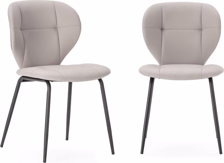 Calicosy - Set di 2 sedie con gambe in metallo nero L50 cm - MAURA
