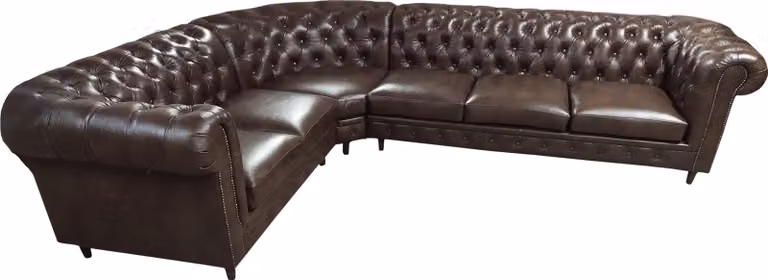 Chesterfield Ecksofa L-Form Sofa Braun Luxus Möbel Couch Eckgarnitur