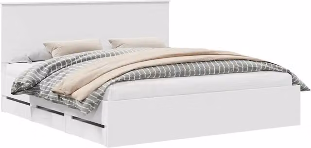 Letto matrimoniale | Letto per adulti | Struttura del letto Bianco 180 x 200 cm Legno Ingegnerizzato