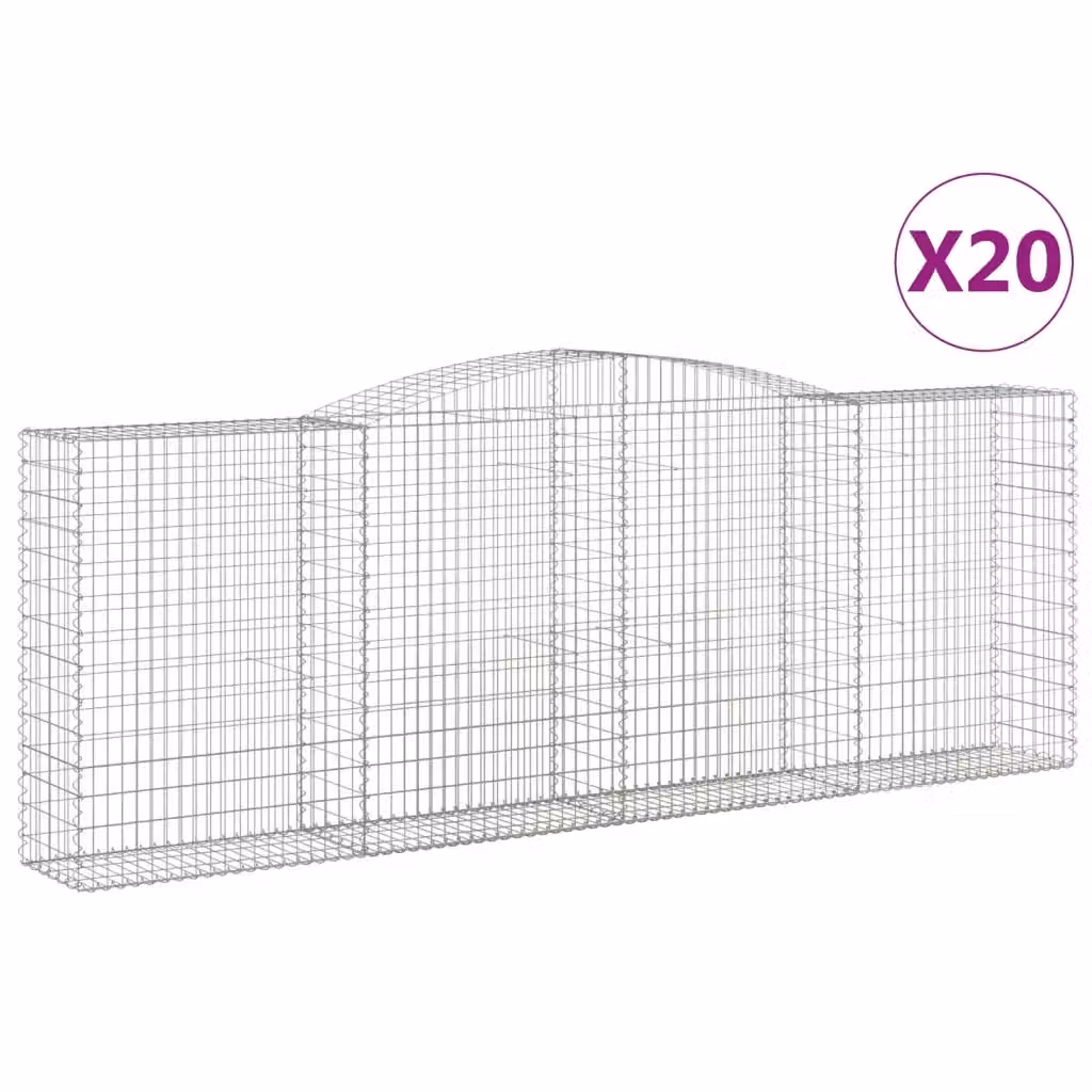 Set di 20 Cesti Gabbioni ad Arco Videx in Acciaio Zincato Argento L: 400 cm, P: 50 cm, H: 140/160 cm – 2