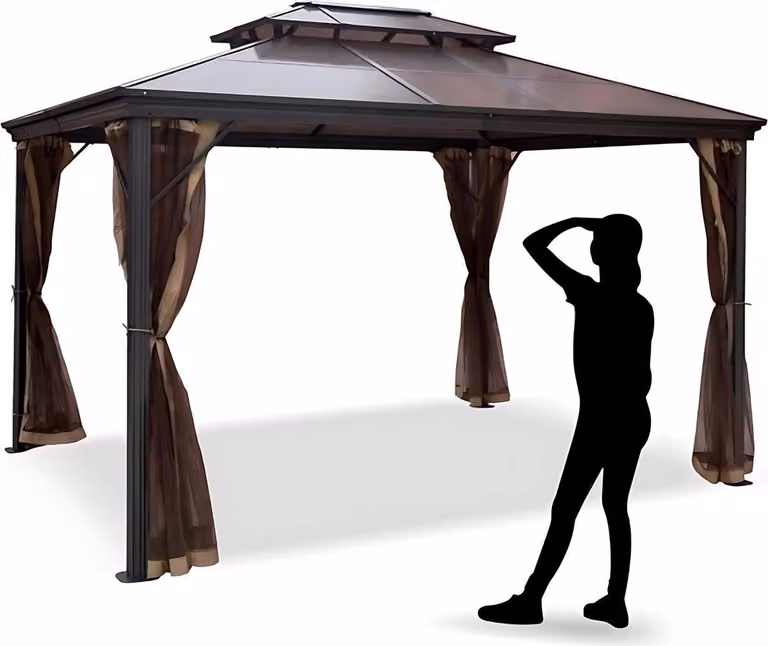 Gazebo – 3x3 m – Resistente alle intemperie – Gazebo – Tenda da festa – Pergola – Struttura in alluminio – Tetto in poliestere