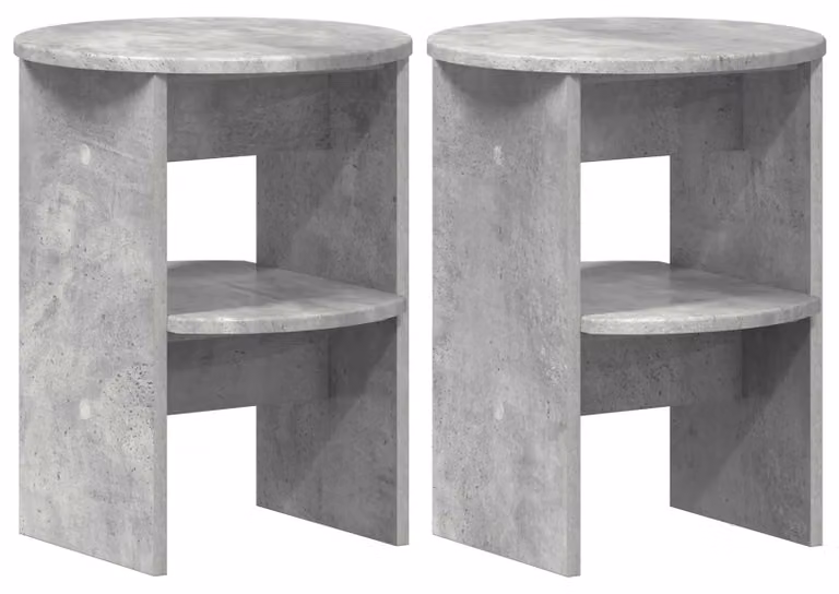 Mobile laterale 2 pcs Grigio Cemento Ø40 x 50 cm