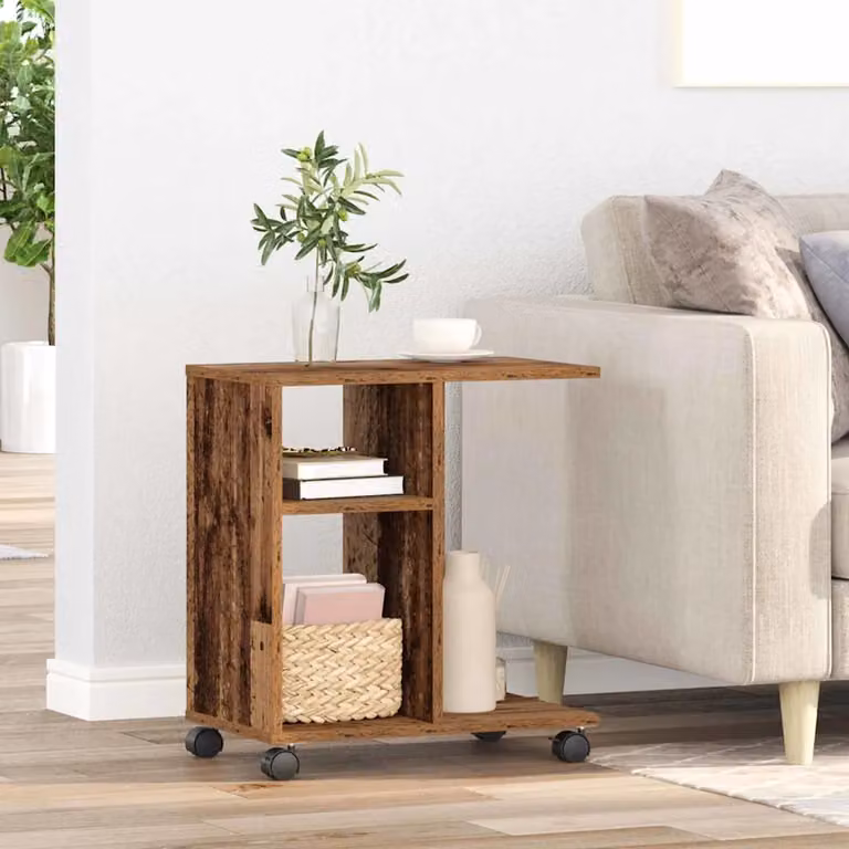 vidaXL Tavolo da finestra moderno in legno marrone L: 50 cm, P: 30 cm, H: 55 cm