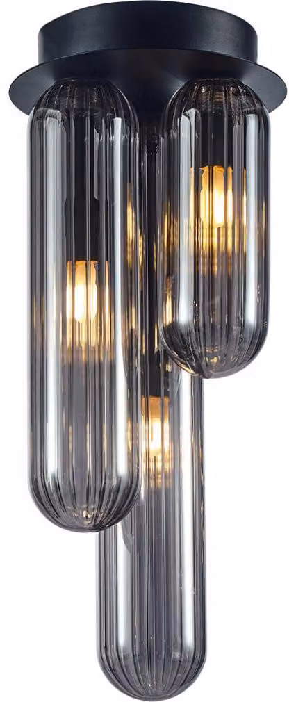 Lampada da soffitto PAX nera 3xG9x9W in vetro, dimensioni: 35,5x15x15 cm, IP20, Milagro