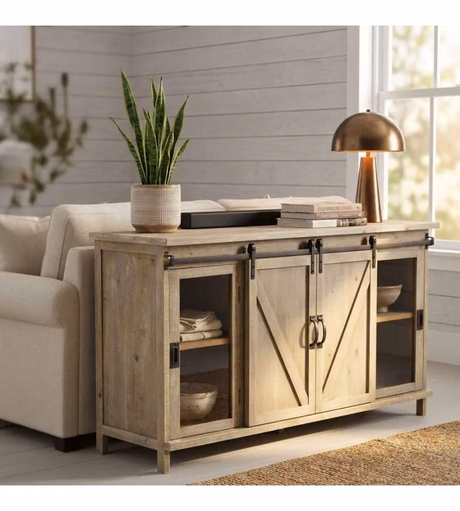 Cosma Mobile Soggiorno Stile Industriale 142x76 cm Nero/Marrone