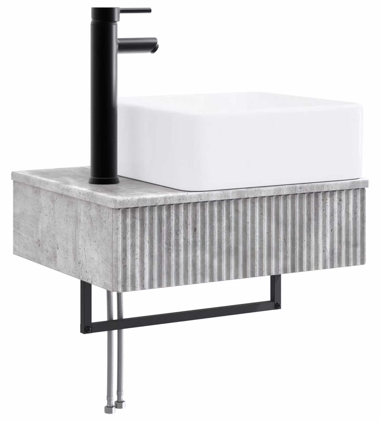 Lavabo da Parete Grigio Cemento 53 x 35 x 39 cm