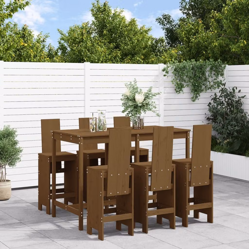 Maison Exclusive - Set Bar da Giardino 7 pz ambra in Legno Massello di Pino