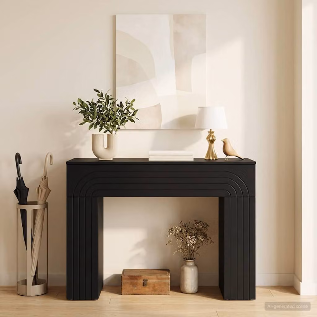 vidaXL Tavolino da salotto moderno in legno ingegnerizzato nero L/P/H: 102 x 35 x 75 cm