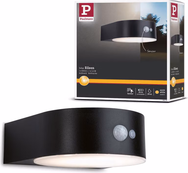 Paulmann Lampada da parete per esterni a LED solare Eileen