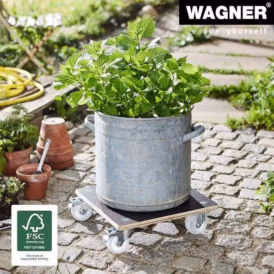 Famanu Plantentrolley - Carrello per piante robusto in multistrato - Adatto per interni ed esterni - 1 pezzo