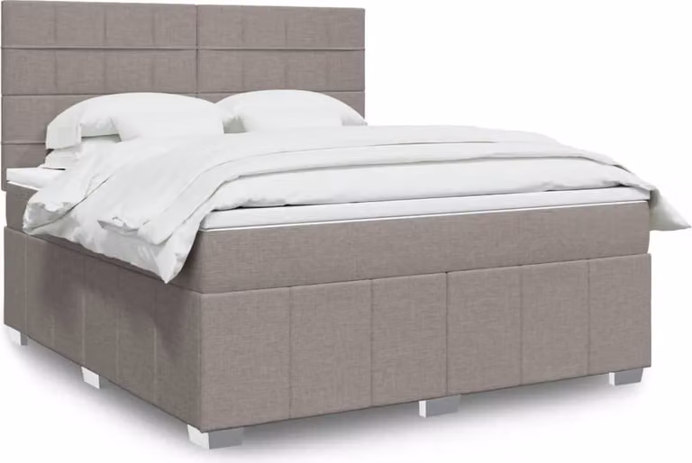 Maison Exclusive - Giroletto a Molle con Materasso Tortora 180x200 cm in Tessuto