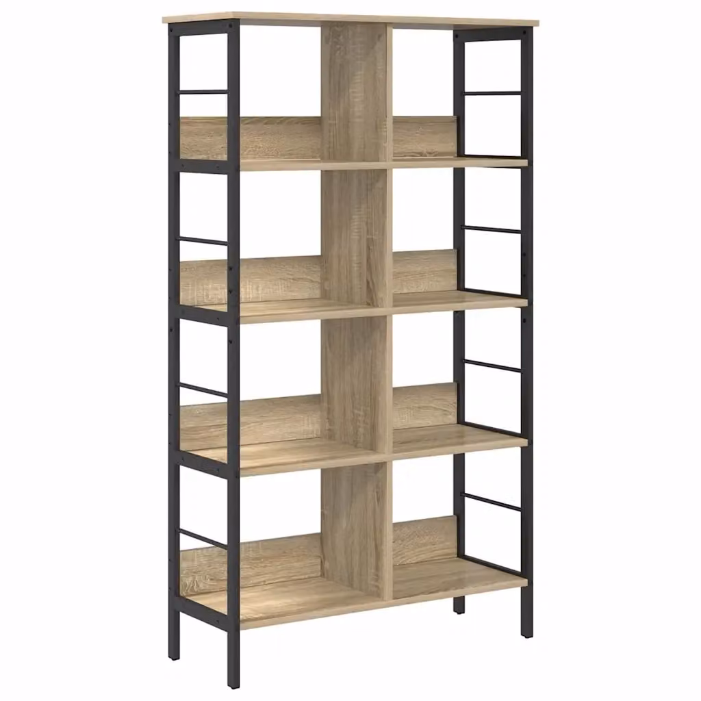 Libreria Scaffale in Stile Industrial vidaXL in Legno e Metallo, Colore Marrone, L 82 x P 32 x H 144,5 cm – 2