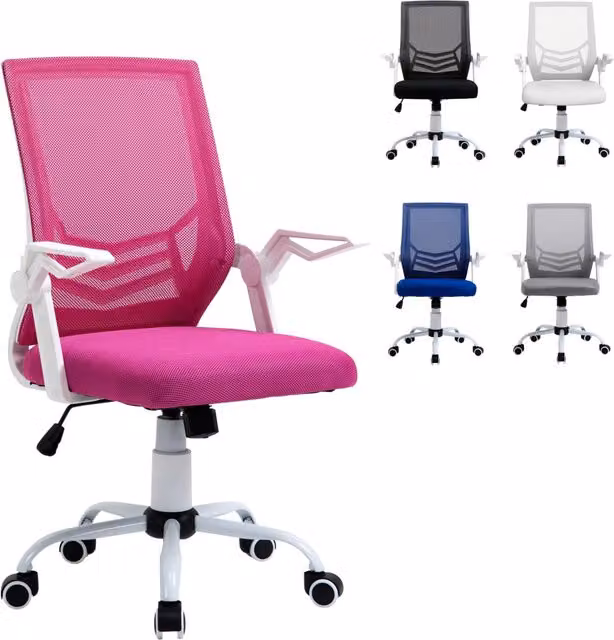 Sedia da Ufficio Ergonomica XYLO Girevole con Braccioli Ribaltabili e Altezza Regolabile Rosa