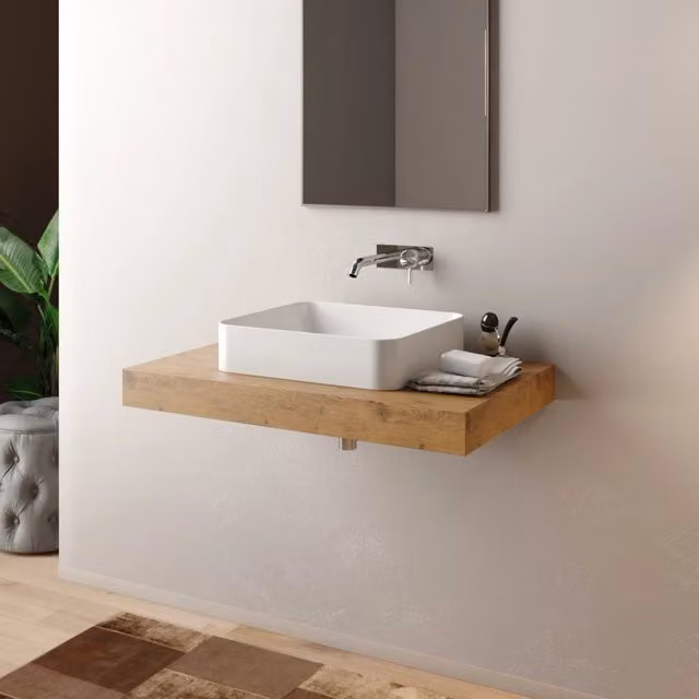 Mensolone per lavabo da bagno Aramo Light MOB colore marrone opaco L/P/H: 80 x 46 x 8 cm