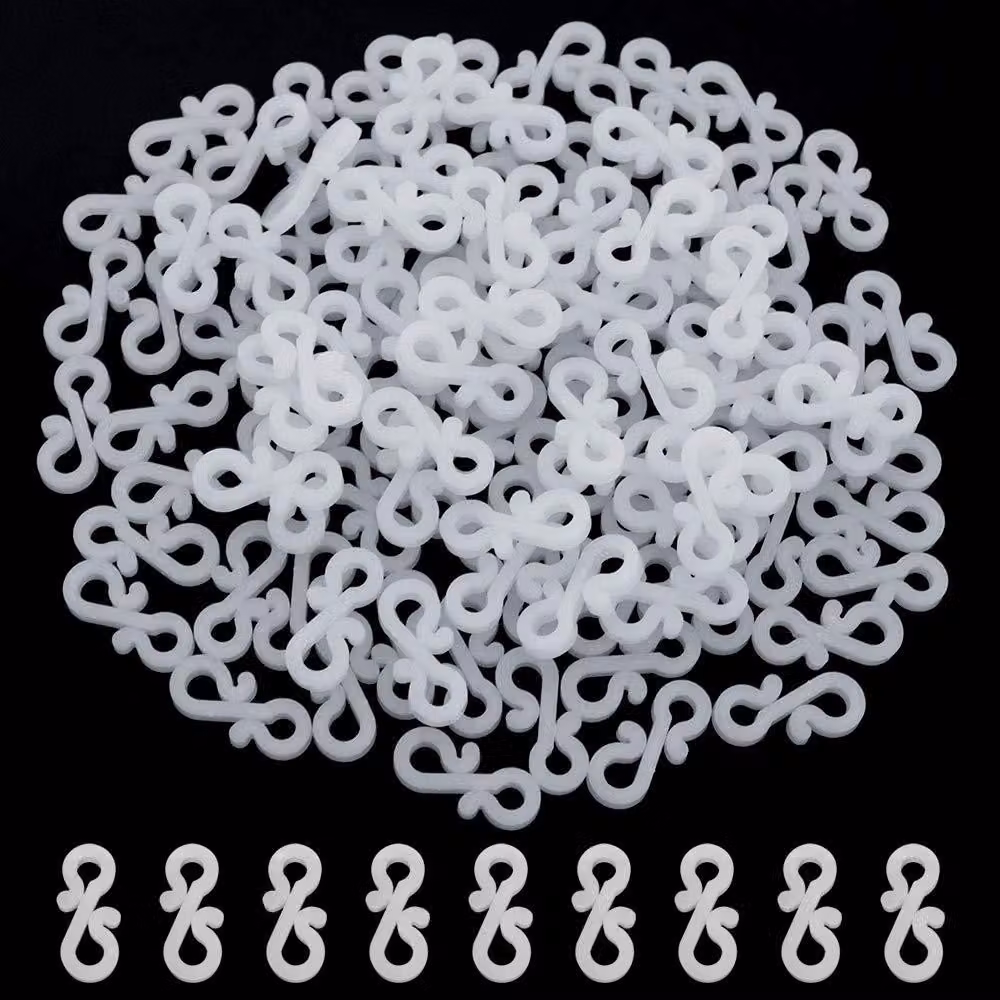 Ganci per luci decorative, 60 pezzi, plastica, bianco, 3,6 cm