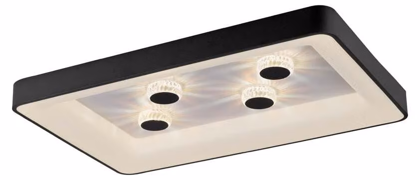 Plafoniera LED nera, telecomando dimmerabile, L 90,5 cm