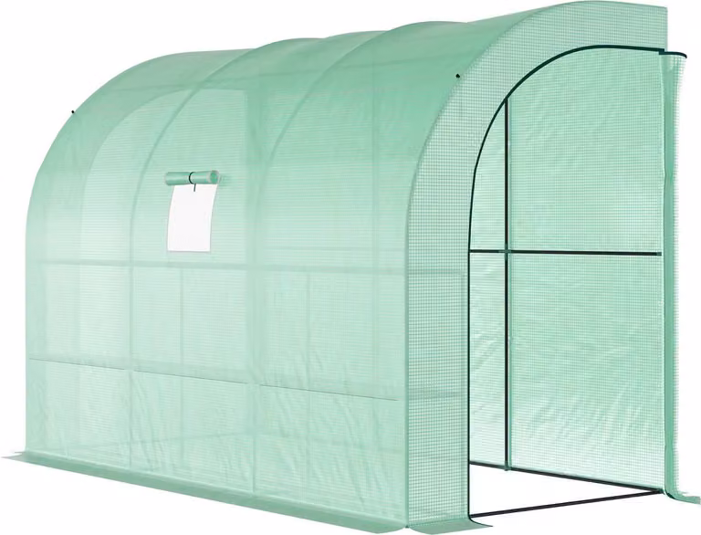 Serra con ripiani, finestre, serra in pellicola resistente all'inverno in acciaio, serra a parete per balcone, giardino, serra per pomodori 300 x 150 x 213 cm serra per pomodori per ortaggi, fiori, piante, verde