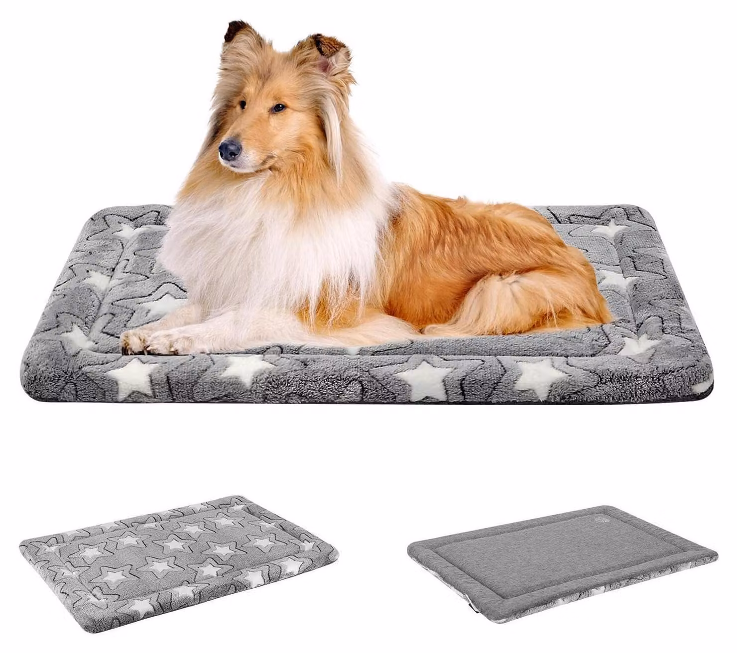 Cuccia per cani, reversibile e lavabile, colore grigio, dimensioni 122 x 76 x 3 cm