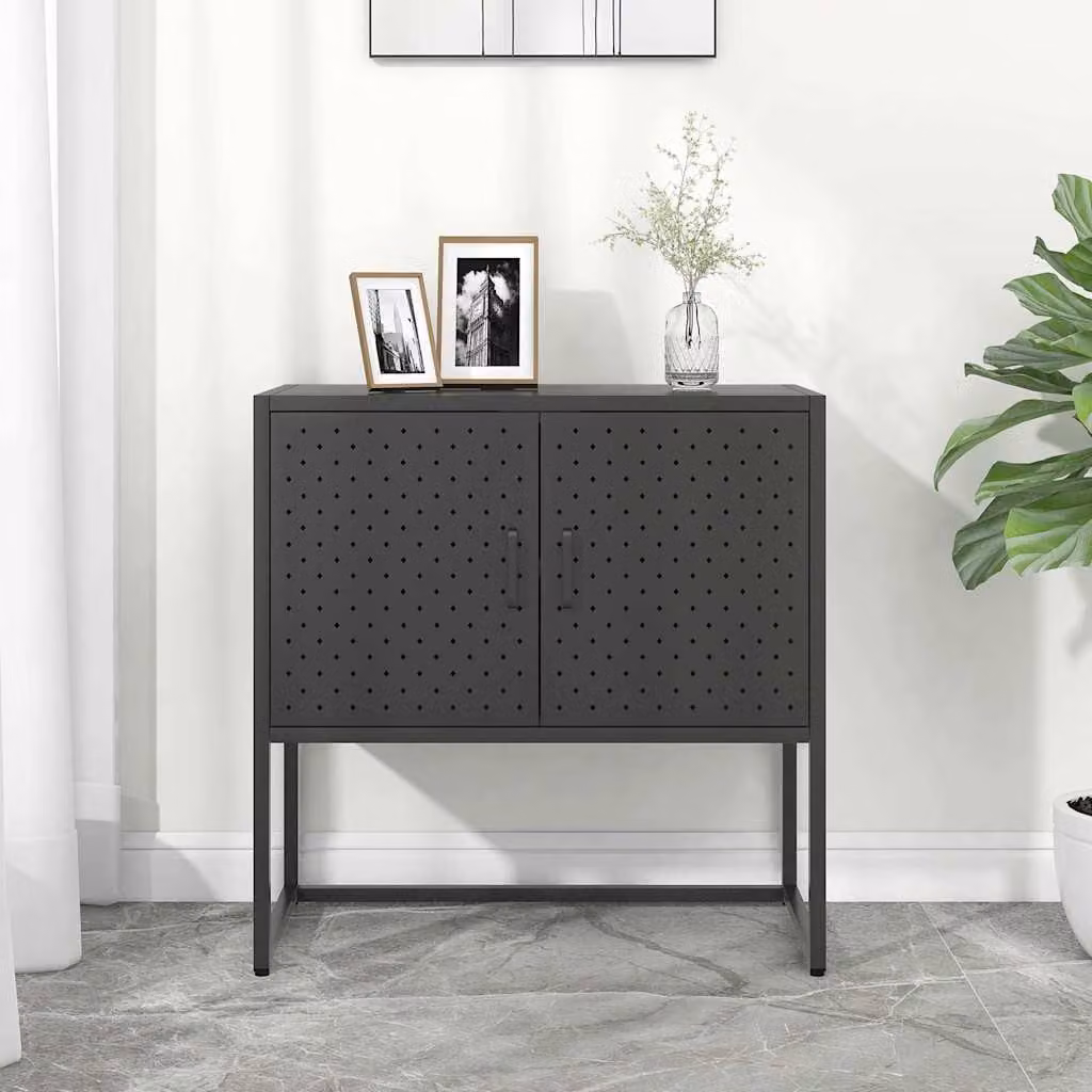 vidaXL Credenza Moderna in Acciaio Antracite L 75 cm x P 35 cm x H 75 cm – 1