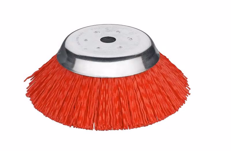Spazzola conica Spazzola per erbacce Spazzola per erbacce Lessmann per decespugliatori Ø 180 PP ondulato rosso, 1,6 mm, foro 25,4 mm per decespugliatori con albero diritto