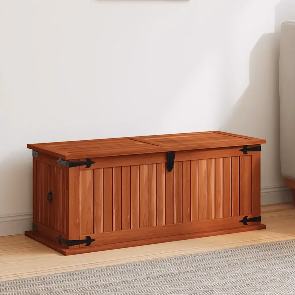 Cassapanca in legno massello di acacia marrone L: 79 cm, P: 34 cm, H: 32 cm CFW2318189 – 2