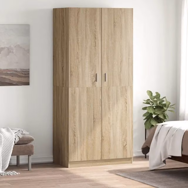 Armadio moderno vidaXL in legno rovere color marrone con ante a battente L/P/H: 90 x 52 x 200 cm – 1