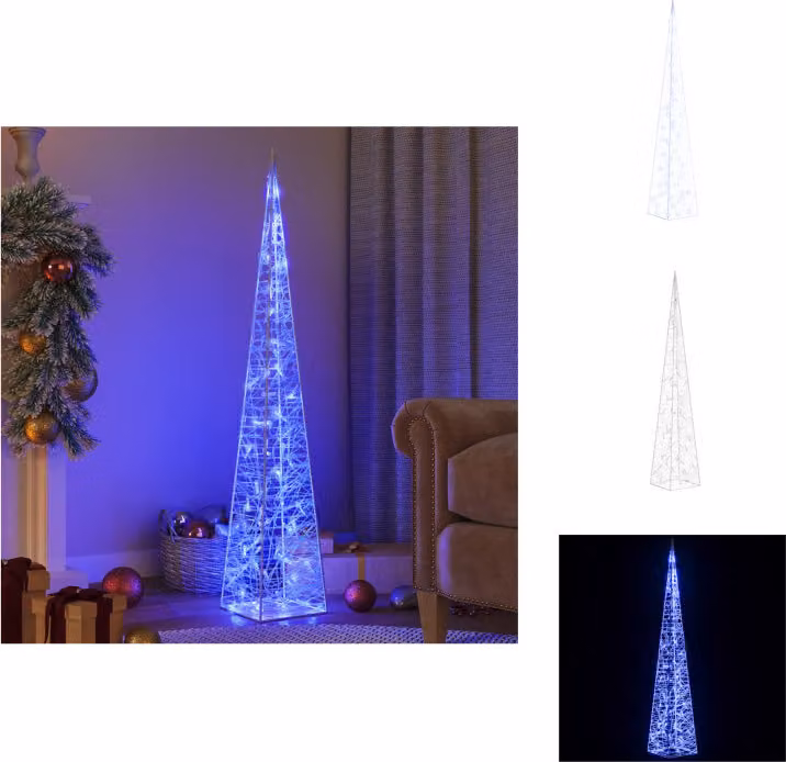 vidaXL LED cono luminoso acrilico decorazione blu 120 cm - Illuminazione natalizia