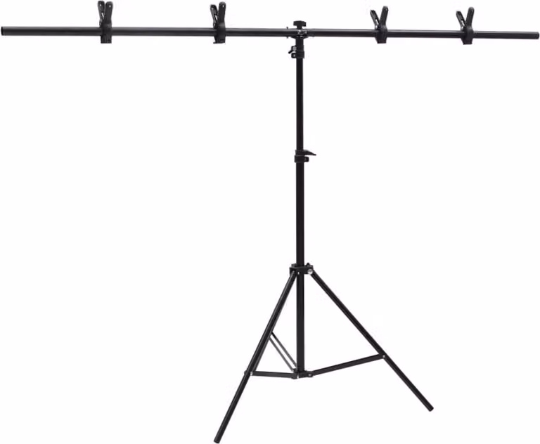 Supporto per Sfondo a T Nero 151x60x(70-200) cm
