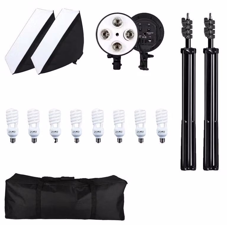 Kit di illuminazione con softbox, regolabile in altezza, facile da installare, modello SH-RGX-02-17