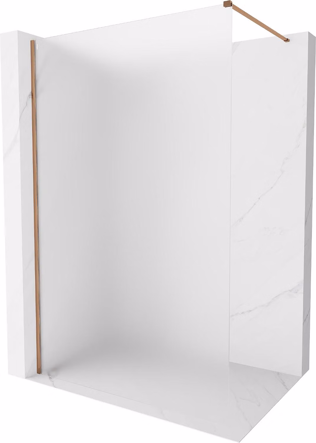 Mexen Kioto-X parete doccia Walk-in 100 x 200 cm, brina 10 mm, oro rosa - 800-100-101-60-30-X