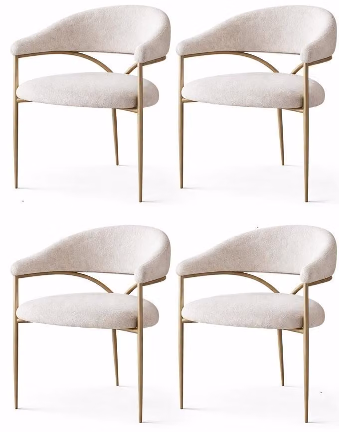 Set di sedie beige, sedie da pranzo imbottite, sedie per la sala da pranzo