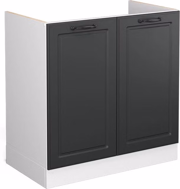 Mobile lavello cucina Vicco R-Line stile rustico in antracite e bianco L: 80 cm