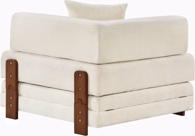 Divano-letto pieghevole 2-in-1 beige con funzione sleep, porte USB/Type-C integrate e spazio contenitivo
