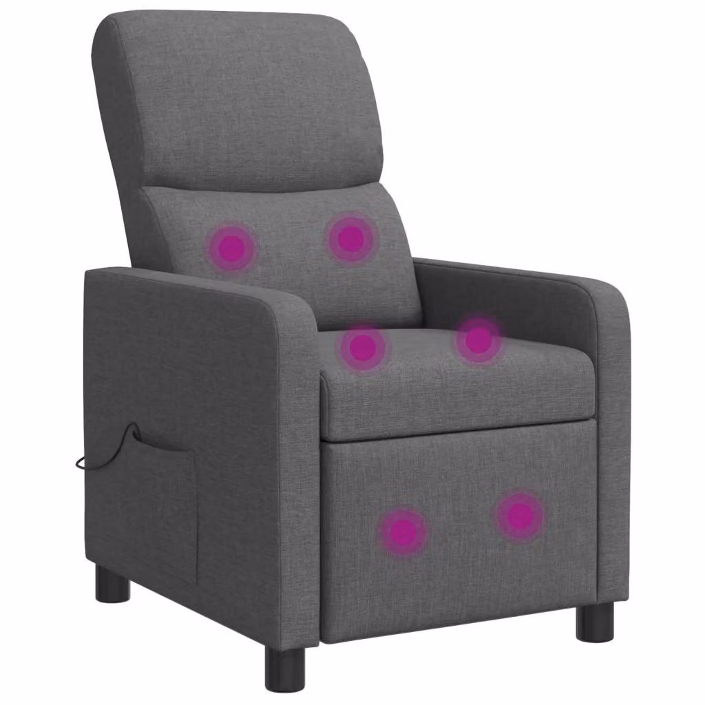 Poltrona relax moderna vidaXL in tessuto grigio con braccioli per soggiorno o ufficio – 2