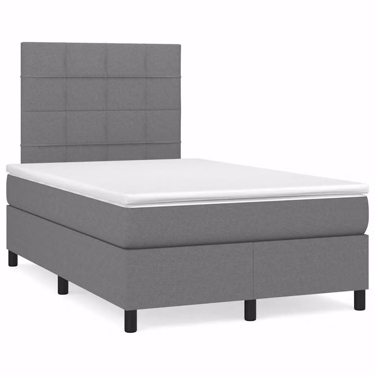Letto Ibrido con Materasso e Illuminazione LED vidaXL in Tessuto Grigio, L/P/H: 120 x 200 x 123 cm