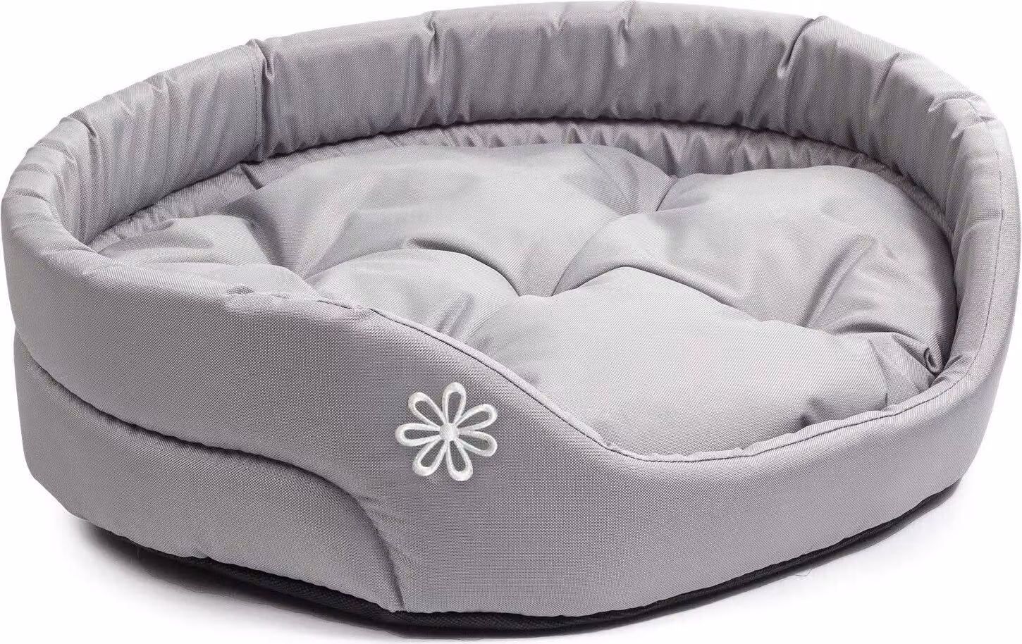 Letto per cani BOUTIQUE ZOO | Cuscino ovale per cani o gatti | Letto per cani antigraffio con cuscino | Poliestere lavabile Grigio L
