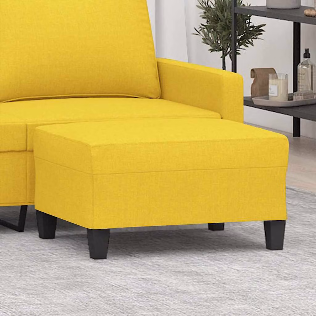 vidaXL Poggiapiedi Moderno in Tessuto Giallo L: 70 cm, P: 55 cm, H: 41 cm