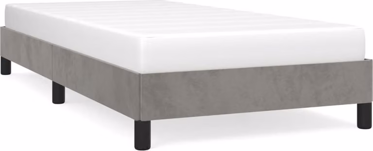 Giroletto senza Materasso Grigio Chiaro 90x200 cm Velluto