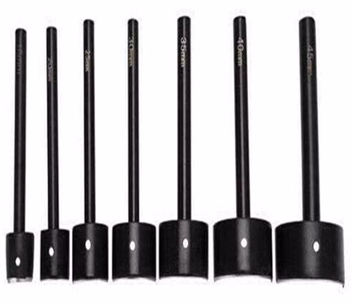 Set di 7 punteruole in pelle, da 15 mm a 45 mm, con estremità a mezzaluna per tagliare e forare cinture, portafogli e altri articoli in pelle per lavori manuali