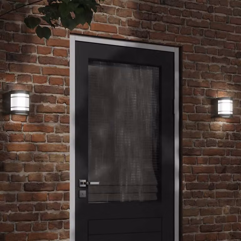 Applique da esterno vidaXL nera in acciaio inossidabile e vetro con illuminazione up/down e protezione IP44