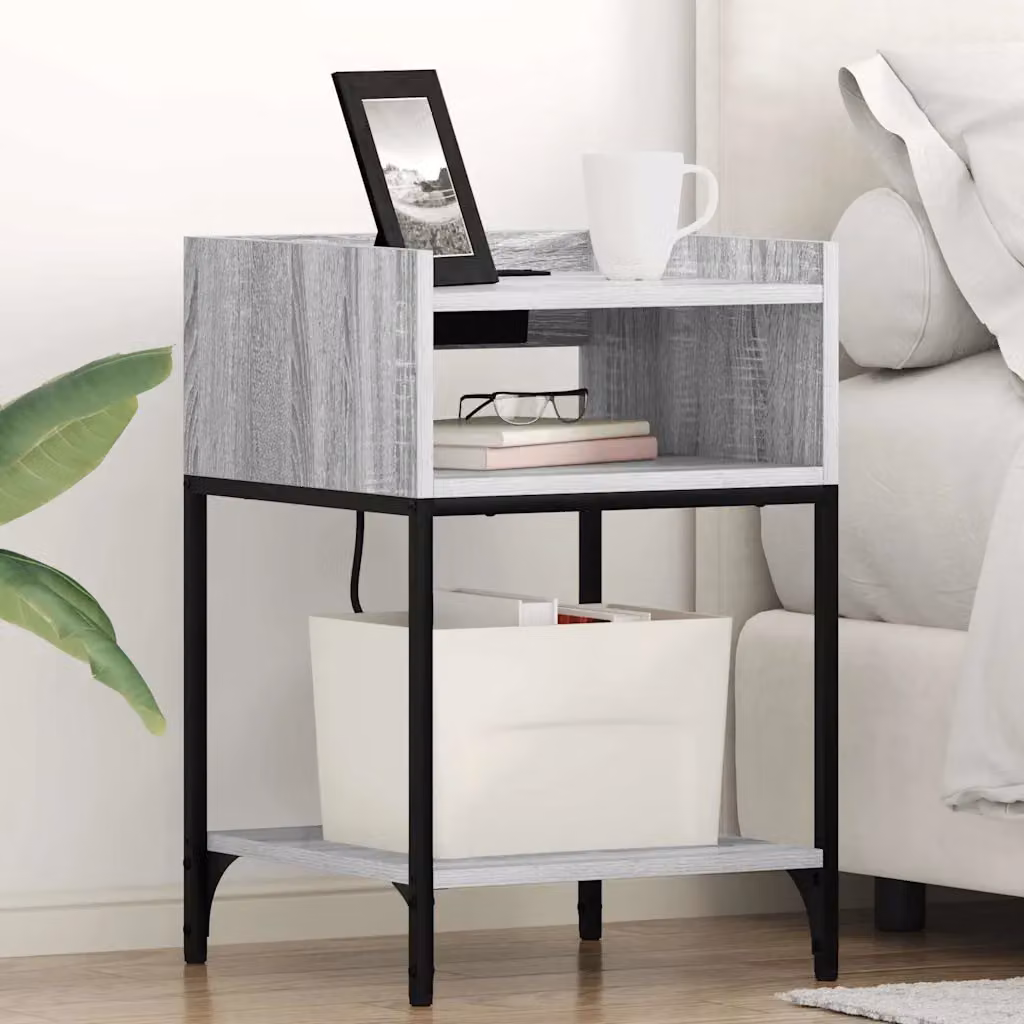 vidaXL Armadio da Notte Grigio Sonoma L/P/H: 40 x 40 x 61 cm